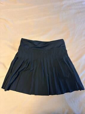 Black Pleated Athletic Tennis Skirt High Waisted Skort Built In Shorts Size M